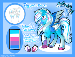 Size: 2224x1668 | Tagged: safe, artist:mychelle, imported from derpibooru, oc, oc only, oc:wind chill, pegasus, pony, female, mare, reference sheet, solo, two toned wings, wings