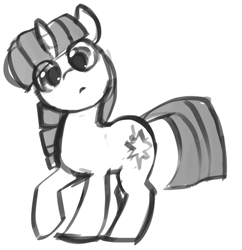 Size: 900x928 | Tagged: safe, artist:dimfann, imported from derpibooru, twilight sparkle, pony, unicorn, monochrome, simple background, sketch, solo, unicorn twilight, white background