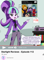 Size: 1350x1859 | Tagged: safe, artist:cyanoray, imported from derpibooru, adagio dazzle, aria blaze, sonata dusk, starlight glimmer, equestria girls, album, s5 starlight, the dazzlings, transformation, trapped