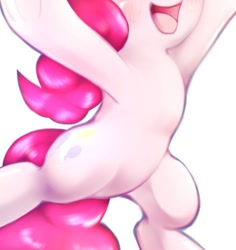 Size: 654x694 | Tagged: safe, artist:kurogewapony, edit, imported from derpibooru, pony, daily pinkie pie, belly, bipedal, cropped, featureless crotch, open mouth, pictures of bellies, solo