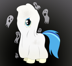 Size: 2358x2162 | Tagged: safe, artist:dyonys, imported from derpibooru, oc, oc:chatty pie, earth pony, ghost, pony, undead, bedsheet ghost, clothes, costume, halloween, holiday, male, nightmare night, solo, stallion
