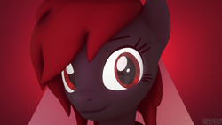 Size: 3840x2160 | Tagged: safe, artist:cross76, imported from derpibooru, oc, oc only, oc:dicemare, anthro, pegasus, pony, 3d, background, beautiful, cute, ears, eye lashes, female, gray, light, lighting, looking at you, mare, monochrome, photo, pretty, profile picture, red, red background, red eyes, red hair, shy, shy face, simple background, smiling, solo, solo mare, source filmmaker