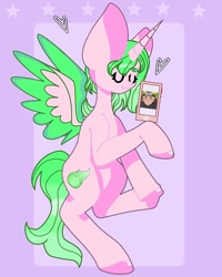 Size: 1080x1350 | Tagged: safe, artist:lacey.wonder, imported from derpibooru, oc, oc only, alicorn, pony, alicorn oc, card, colored hooves, eyes closed, horn, naruto, solo, two toned wings, wings