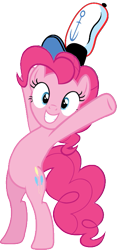 Size: 341x729 | Tagged: safe, imported from derpibooru, pinkie pie, earth pony, pony, bipedal, hat, hind legs, krusty krab, simple background, solo, spongebob squarepants, transparent background, vector, y pose