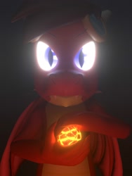 Size: 1500x2000 | Tagged: safe, artist:ghost reviews, imported from derpibooru, oc, oc:steeclaw, dragon, hybrid, longma, 3d, angry, blender, eye, eyes, frown, glow, glowing eyes, magic, magma, male, render, solo