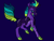 Size: 2800x2100 | Tagged: safe, artist:loryska, imported from derpibooru, oc, oc only, changepony, hybrid, pony, blue background, magical gay spawn, offspring, parent:king sombra, parent:pharynx, simple background, solo