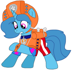 Size: 955x927 | Tagged: safe, artist:徐詩珮, imported from derpibooru, spring rain, pony, series:sprglitemplight diary, series:sprglitemplight life jacket days, series:springshadowdrops diary, series:springshadowdrops life jacket days, alternate universe, clothes, cute, female, i can't believe it's not ejlightning007arts, lifeguard, lifeguard spring rain, mare, paw patrol, simple background, solo, transparent background, zuma (paw patrol)