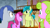 Size: 1365x768 | Tagged: safe, imported from derpibooru, screencap, berry punch, berryshine, peppe ronnie, sandbar, slate sentiments, earth pony, pony, season 9, the ending of the end, spoiler:s09, background pony, butt, female, friendship student, male, mare, plot, ponyville town hall, stallion