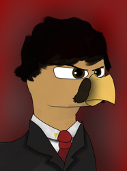 Size: 1560x2100 | Tagged: safe, artist:dayyr, imported from derpibooru, oc, oc only, oc:dusk longteil, griffon, black hair, bust, communism, facial hair, griffon oc, hair, moustache, portrait, red background, rt, simple background, solo, stalliongrad