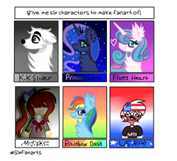 Size: 1336x1216 | Tagged: safe, artist:asthethicwave, imported from derpibooru, princess flurry heart, princess luna, rainbow dash, alicorn, dog, human, pegasus, pony, six fanarts, animal crossing, bust, chest fluff, clothes, countryhumans, crossover, doki doki literature club, ethereal mane, female, k.k. slider, mare, missing accessory, monika, simple background, smiling, starry mane, transparent background, united states