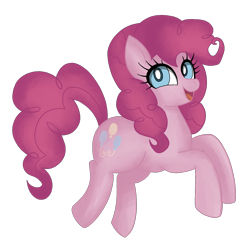 Size: 1584x1544 | Tagged: safe, alternate version, artist:insomniaqueen, imported from derpibooru, pinkie pie, earth pony, pony, background removed, eyelashes, female, mare, open mouth, simple background, smiling, solo, transparent background