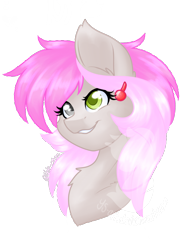 Size: 1080x1440 | Tagged: safe, artist:silentwolf-oficial, imported from derpibooru, oc, oc only, oc:pandita, earth pony, pony, bust, earth pony oc, eyelashes, simple background, smiling, solo, transparent background, watermark