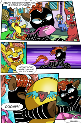 Size: 1800x2740 | Tagged: safe, artist:candyclumsy, imported from derpibooru, oc, oc:heartstrong flare, alicorn, earth pony, pony, unicorn, comic:of flanks and foolery, alicorn oc, background pony, bipedal, booty had me like, bump, burglar, butt, canterlot, castle, clothes, comic, commissioner:bigonionbean, confused, crime, crystal empire, cutie mark, drunk, dummy thicc, extra thicc, flank, fusion, fusion:caboose, fusion:heartstrong flare, fusion:promontory, fusion:silver zoom, fusion:sunburst, glasses, hat, horn, large butt, magic, male, mask, outdoors, plot, random pony, robbery, stallion, the ass was fat, thicc ass, thief, uniform, wings, wonderbolt trainee uniform, writer:bigonionbean