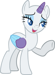 Size: 974x1335 | Tagged: safe, artist:pegasski, imported from derpibooru, rarity, oc, oc only, alicorn, pony, yakity-sax, alicorn oc, bald, base, bedroom eyes, eyelashes, horn, open mouth, raised hoof, simple background, smiling, solo, transparent background, two toned wings, underhoof, wings