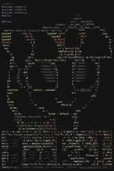 Size: 578x863 | Tagged: safe, artist:redruin01, imported from derpibooru, twilight sparkle, pony, unicorn, ascii, c, caption, drawthread, female, no pony, programming, simple background, smiling, smiling at you, solo, solo female, text, text only