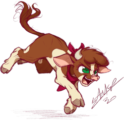 Size: 687x664 | Tagged: safe, artist:skyie-fyire, arizona cow, them's fightin' herds, community related, signature, simple background, transparent background