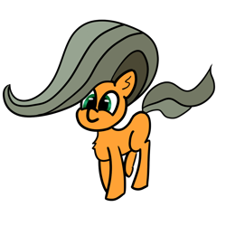 Size: 1000x1000 | Tagged: safe, artist:wren, oc, oc only, oc:autumn wren, pegasus, pony, big hair, female, filly, simple background, solo, transparent background, walking