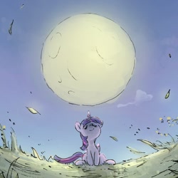 Size: 1130x1130 | Tagged: safe, artist:nendo, twilight sparkle, alicorn, pony, eyes closed, moon, smiling, twilight sparkle (alicorn)