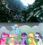 Size: 1080x1129 | Tagged: safe, edit, edited screencap, imported from derpibooru, screencap, applejack, fluttershy, pinkie pie, rainbow dash, rarity, spike, twilight sparkle, alicorn, dragon, earth pony, pegasus, the ending of the end, clash of hasbro's titans, comparison, dinobots, grimlock, mane seven, mane six, scorn, strafe, transformers, transformers age of extinction, twilight sparkle (alicorn), winged spike, wings