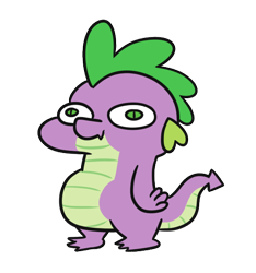 Size: 556x593 | Tagged: safe, artist:jargon scott, imported from derpibooru, spike, dragon, cute, simple background, solo, spikabetes, spork, squatdragon, transparent background