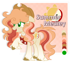 Size: 1280x1123 | Tagged: safe, artist:blazenly-obvious, artist:lazuli, artist:mint-light, imported from derpibooru, oc, oc only, oc:summer medly, earth pony, pony, apron, base used, clothes, cowboy hat, earth pony oc, female, floppy ears, freckles, hat, offspring, parent:big macintosh, parent:fluttershy, parents:fluttermac, simple background, solo, transparent background, unshorn fetlocks