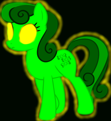 Size: 5020x5450 | Tagged: safe, artist:mellow91, artist:mundschenk85, edit, imported from derpibooru, vector edit, bon bon, sweetie drops, oc, oc only, oc:the supreme being, pony, absurd resolution, black background, female, glowing eyes, possessed, show accurate, simple background, solo, vector, vector edit bon bon, yellow eyes