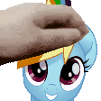 Size: 112x112 | Tagged: safe, imported from derpibooru, rainbow dash, human, pony, animated, cute, gif, meme, pet pet generator, pet the x, petting, simple background, transparent background