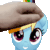 Size: 112x112 | Tagged: safe, imported from derpibooru, rainbow dash, human, pony, animated, cute, gif, meme, pet pet generator, pet the x, petting, simple background, transparent background