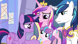 Size: 1920x1080 | Tagged: safe, imported from derpibooru, screencap, princess cadance, princess flurry heart, shining armor, twilight sparkle, alicorn, the ending of the end, twilight sparkle (alicorn)