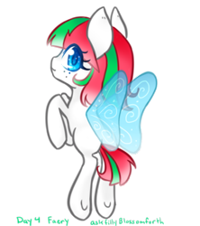 Size: 864x974 | Tagged: safe, artist:bunnini, imported from derpibooru, blossomforth, fairy, fairy pony, original species, pegasus, pony, ask filly blossomforth, blank flank, colored pupils, fairy wings, fairyized, female, filly, filly blossomforth, simple background, solo, transparent background, wings, younger