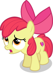 Size: 6174x8402 | Tagged: safe, artist:thatusualguy06, imported from derpibooru, apple bloom, earth pony, pony, growing up is hard to do, .svg available, absurd resolution, adorabloom, cute, female, filly, sad, sadorable, show accurate, simple background, transparent background, vector