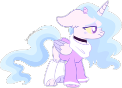 Size: 2820x2040 | Tagged: safe, artist:kurosawakuro, imported from derpibooru, oc, oc only, alicorn, hybrid, base used, female, interspecies offspring, offspring, parent:discord, parent:princess celestia, parents:dislestia, simple background, solo, transparent background