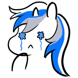 Size: 400x400 | Tagged: safe, artist:writerpony1, imported from derpibooru, oc, oc only, oc:silverblue, crying, sad