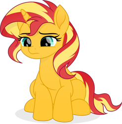 Size: 5582x5659 | Tagged: safe, artist:inaactive, artist:pumpkinpieforlife, imported from derpibooru, sunset shimmer, pony, unicorn, absurd resolution, cute, movie accurate, sad, shimmerbetes, simple background, solo, sunsad shimmer, transparent background, vector