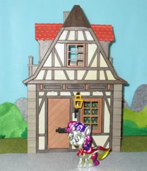 Size: 828x965 | Tagged: safe, alternate version, artist:malte279, imported from derpibooru, part of a set, sweetie belle, pony, unicorn, craft, embossing, irl, metal foil, photo, playmobil, relief