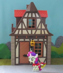 Size: 1024x1179 | Tagged: safe, alternate version, artist:malte279, imported from derpibooru, part of a set, sweetie belle, pony, unicorn, craft, embossing, irl, metal foil, photo, playmobil, relief