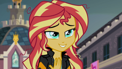 Size: 1920x1080 | Tagged: safe, imported from derpibooru, screencap, sunset shimmer, equestria girls, friendship games, female, lidded eyes, messy hair, solo