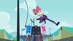 Size: 1920x1080 | Tagged: safe, imported from derpibooru, screencap, sour sweet, equestria girls, friendship games, cropped, female, high res, jumping, smiling, solo