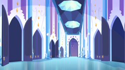 Size: 1280x720 | Tagged: safe, imported from derpibooru, screencap, the times they are a changeling, architecture, background, crystal castle, crystal empire, liminal space, no pony, scenic ponyville