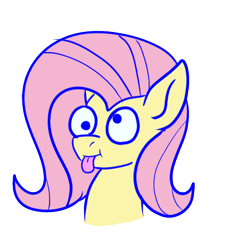 Size: 500x500 | Tagged: safe, artist:solardoodles, imported from derpibooru, fluttershy, pegasus, pony, :p, derp, simple background, solo, tongue out, transparent background