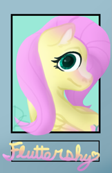 Size: 497x766 | Tagged: safe, alternate version, artist:darestorm, imported from derpibooru, fluttershy, pegasus, pony, bust, eyelashes, female, mare, smiling, solo