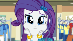 Size: 1920x1080 | Tagged: safe, imported from derpibooru, screencap, rarity, equestria girls, friendship games, cute, faic, female, rarara, raribetes, rarity is a marshmallow, solo, squishy cheeks