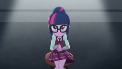 Size: 1920x1080 | Tagged: safe, imported from derpibooru, screencap, sci-twi, twilight sparkle, equestria girls, friendship games, adorkable, clothes, crystal prep academy, crystal prep academy uniform, cute, dork, female, nervous, school uniform, shy, solo, uniform