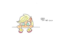 Size: 1024x713 | Tagged: safe, artist:gafelpoez, imported from derpibooru, applejack, pony, apple, food