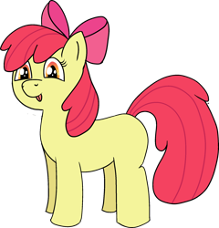 Size: 1873x1951 | Tagged: safe, artist:poniidesu, imported from derpibooru, apple bloom, earth pony, pony, blank flank, bow, female, filly, simple background, solo, tongue out, transparent background