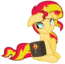 Size: 7100x7000 | Tagged: safe, artist:tardifice, imported from derpibooru, sunset shimmer, pony, unicorn, equestria girls, mirror magic, spoiler:eqg specials, absurd resolution, bag, saddle bag, simple background, solo, transparent background, vector