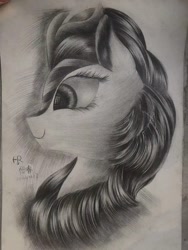 Size: 1080x1440 | Tagged: safe, artist:henry forewen, imported from derpibooru, autumn blaze, kirin, pony, sounds of silence, monochrome, sketch, solo, traditional art