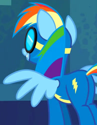 Size: 545x701 | Tagged: safe, imported from derpibooru, screencap, rainbow dash, newbie dash, butt, clothes, cropped, plot, uniform, wonderbolts uniform