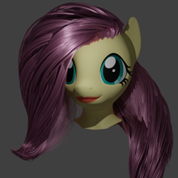 Size: 1024x1024 | Tagged: safe, artist:jalias3d, imported from derpibooru, fluttershy, 3d, blender, blender cycles, bust, head, lipstick