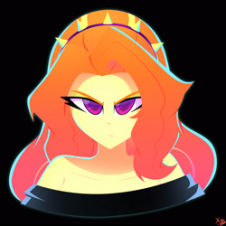 Size: 2500x2500 | Tagged: safe, artist:xan-gelx, imported from derpibooru, adagio dazzle, equestria girls, black background, looking at you, simple background, solo